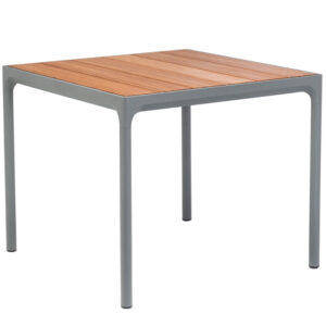 Antracitový bambusový zahradní jídelní stůl HOUE Four 90 x 90 cm