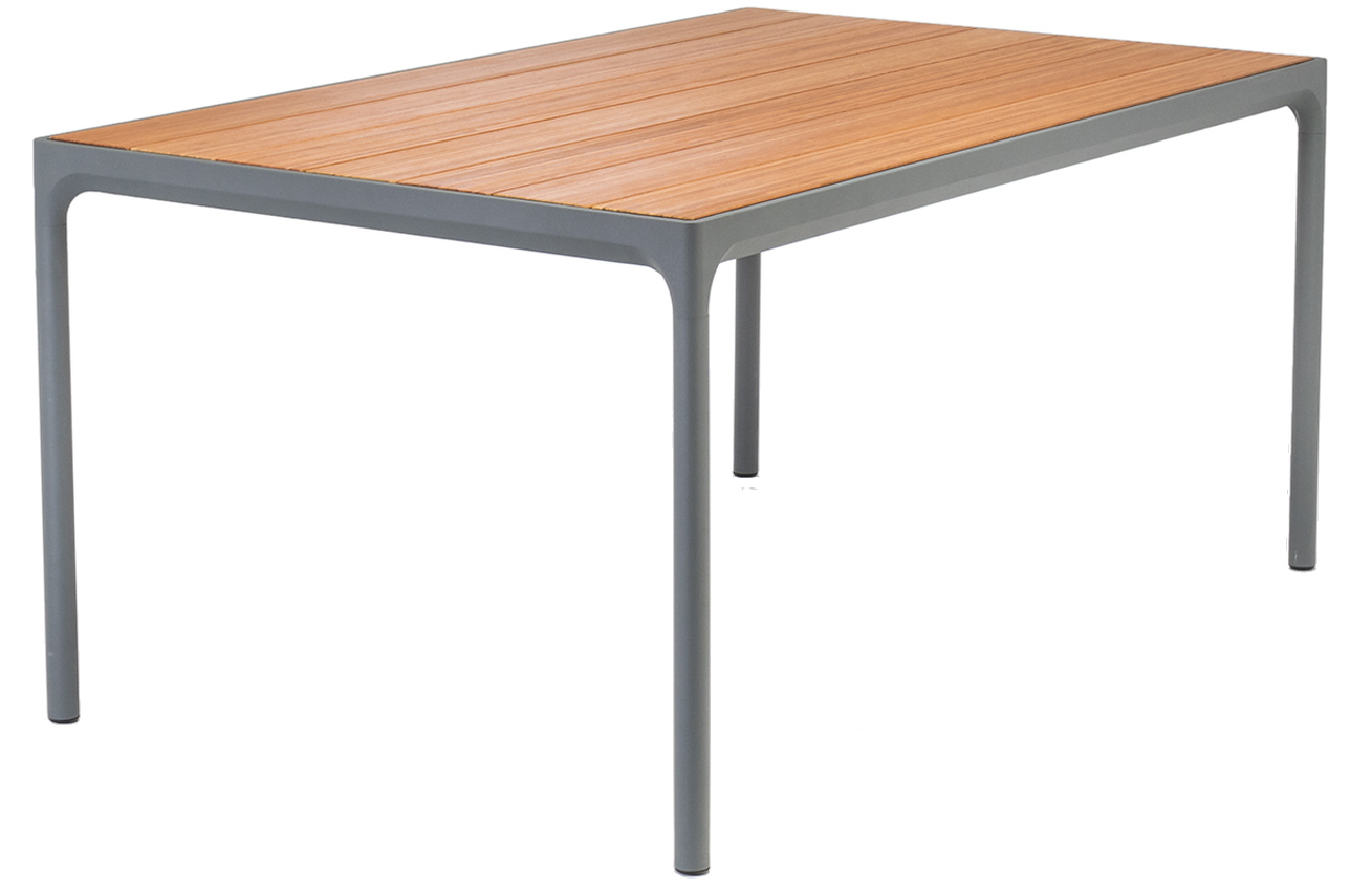 Antracitový bambusový zahradní jídelní stůl HOUE Four 160 x 90 cm