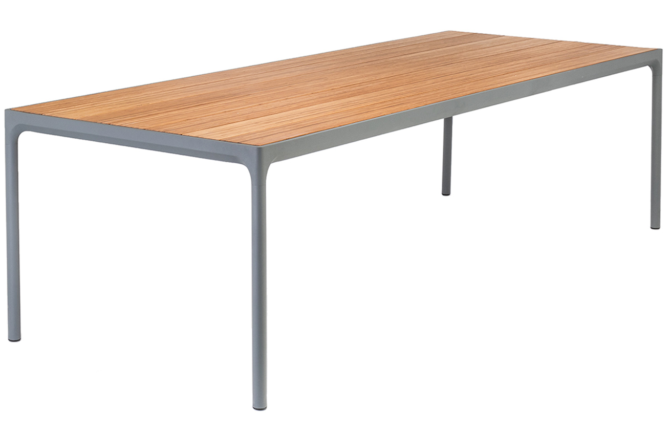 Antracitový bambusový zahradní jídelní stůl HOUE Four 210 x 90 cm