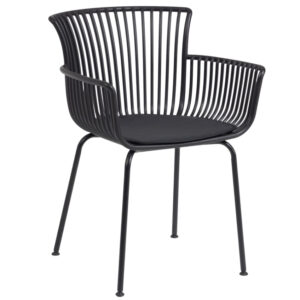 Kave Home Černá plastová zahradní židle Surpika