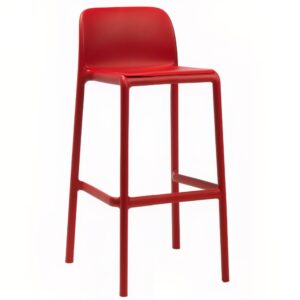 Nardi Červená plastová barová židle Faro 76 cm