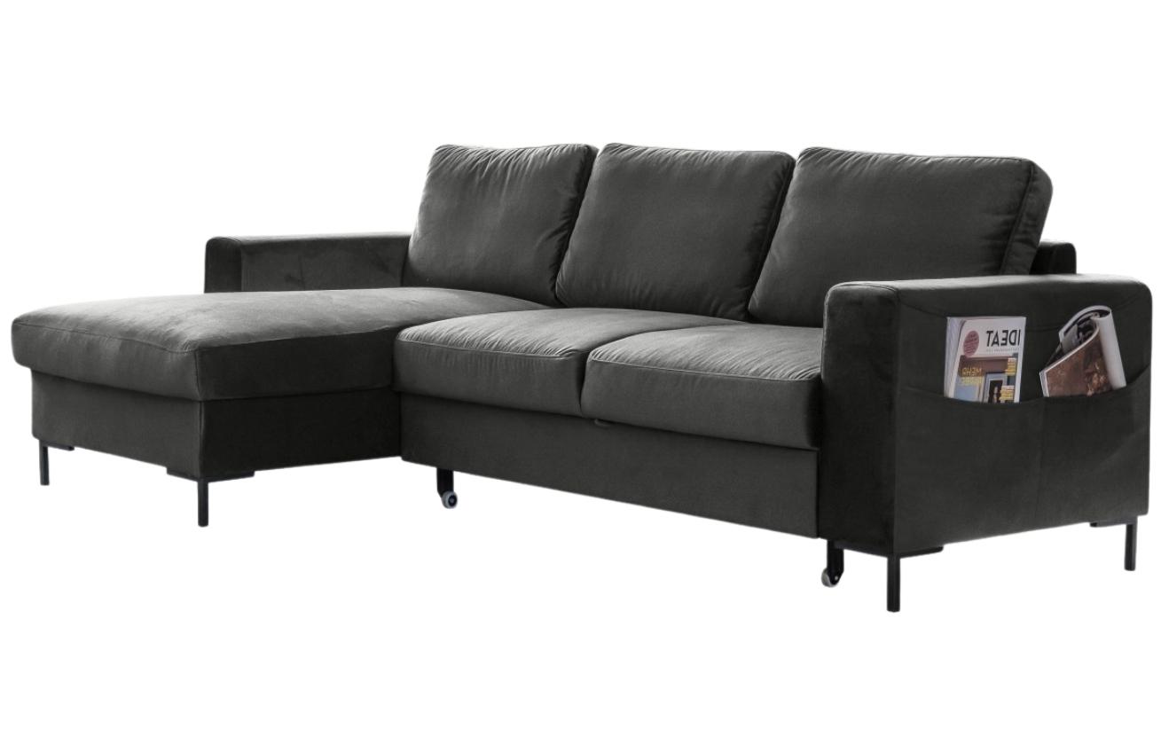 Miuform Sametová rozkládací pohovka Lofty Lilly 236 cm