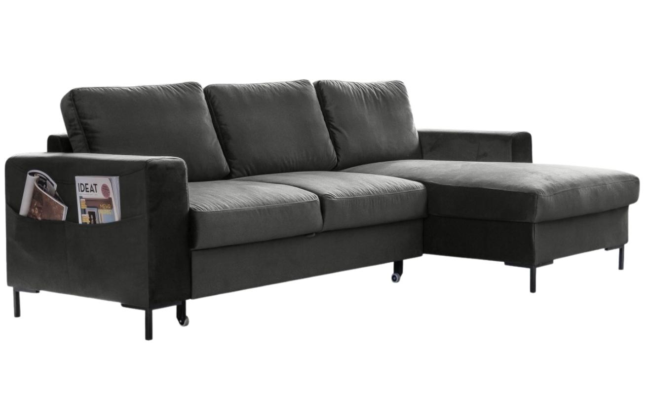 Miuform Sametová rozkládací pohovka Lofty Lilly 236 cm