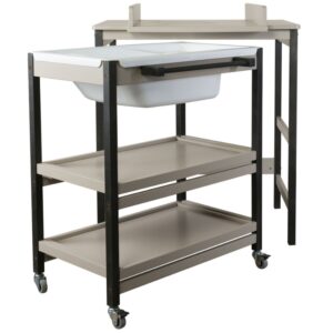 Šedý přebalovací pult s vaničkou Quax Smart 82 x 91 cm