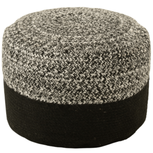 Černobílý látkový puf J-line Pona 50 cm II