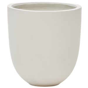 Bílý cementový zahradní květináč Kave Home Aiguablava 56 x 54 cm