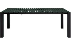 Tmavě zelený hliníkový rozkládací zahradní stůl Mindo 111 162/199 x 90 cm