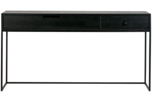 WOOOD Černý masivní dubový toaletní stolek Frax 140 cm