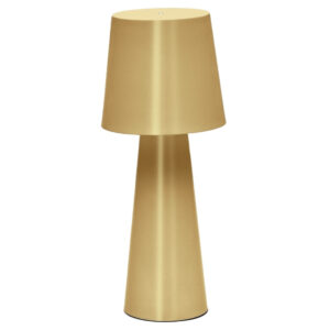 Kave Home Zlatá kovová zahradní stolní LED lampa Arenys M