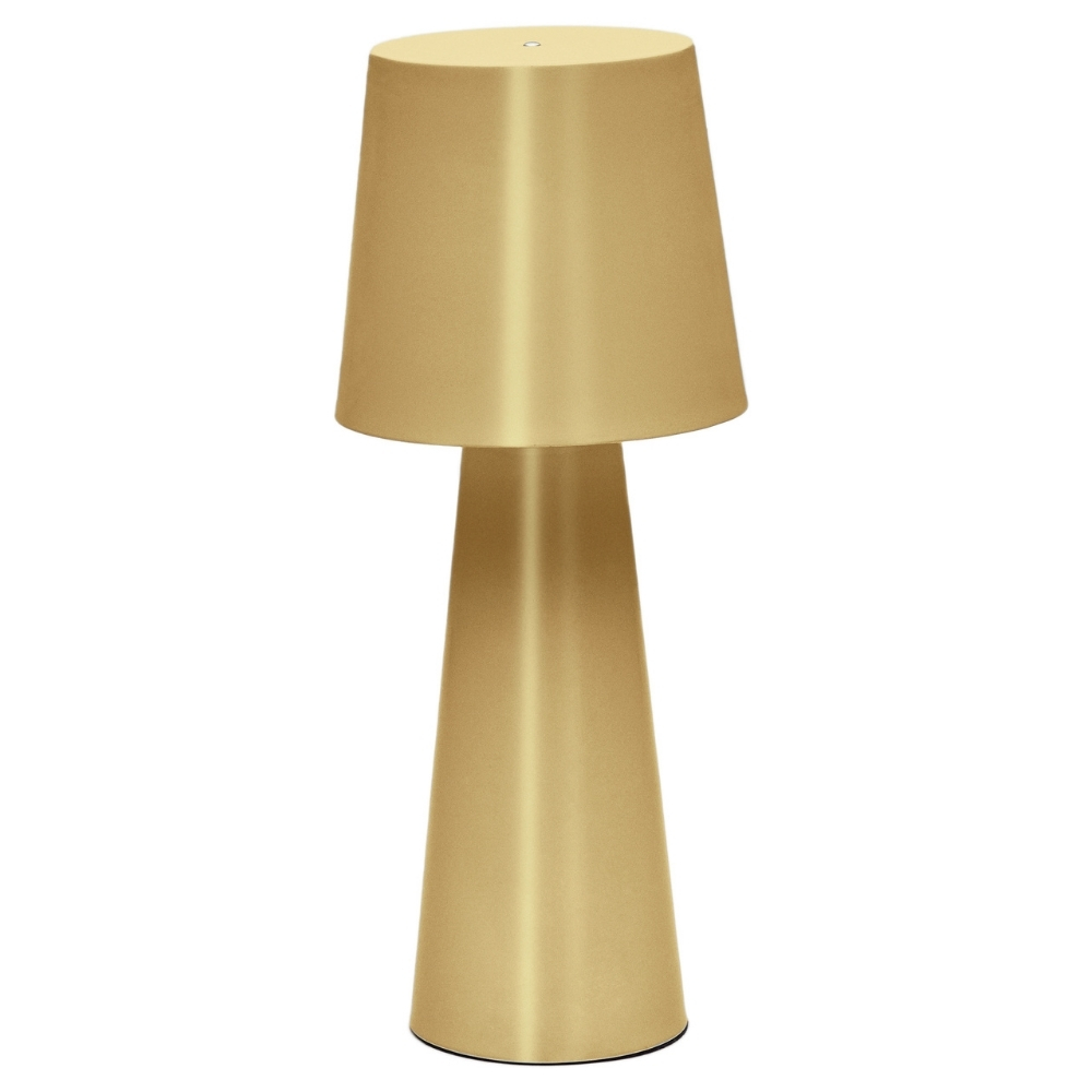 Kave Home Zlatá kovová zahradní stolní LED lampa Arenys M