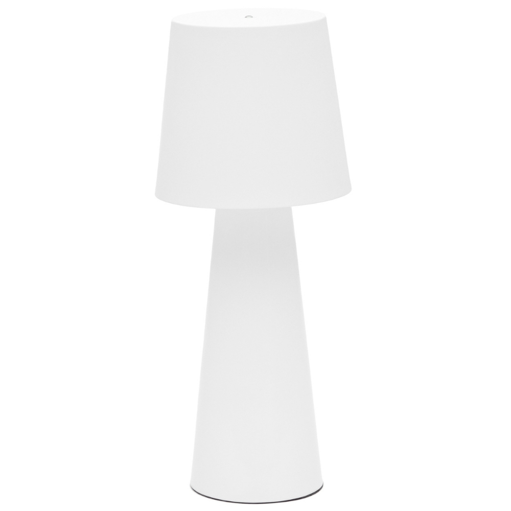 Kave Home Bílá kovová zahradní stolní LED lampa Arenys M