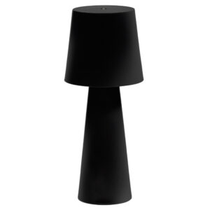 Kave Home Černá kovová zahradní stolní LED lampa Arenys M