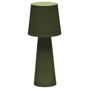 Kave Home Zelená kovová zahradní stolní LED lampa Arenys M