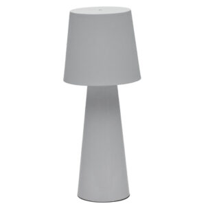 Kave Home Šedá kovová zahradní stolní LED lampa Arenys M