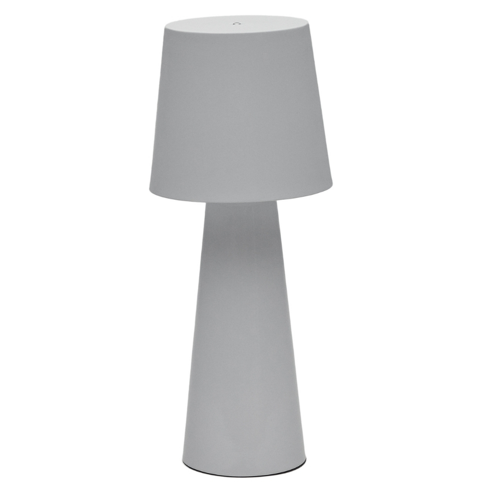 Kave Home Šedá kovová zahradní stolní LED lampa Arenys M