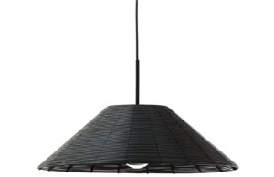 Černé stínidlo z umělého ratanu Kave Home Saranella ⌀ 50 cm