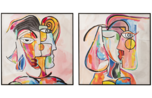 Set dvou abstraktních obrazů J-line Jawant 80 cm