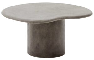 Šedý cementový zahradní stolek Kave Home Macarella 83 x 77 cm