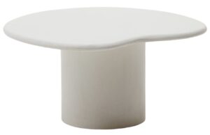 Bílý cementový zahradní stolek Kave Home Macarella 83 x 77 cm