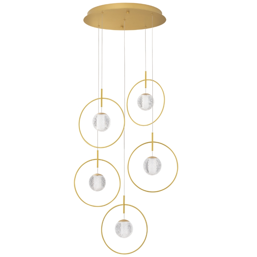 Zlaté závěsné světlo Nova Luce Atos 47 cm