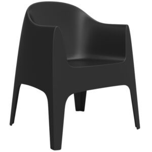 VONDOM Černá plastová jídelní židle SOLID s područkami