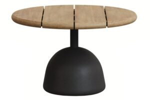 Kave Home Dřevěný zahradní stolek Saura 55 cm s černou podnoží