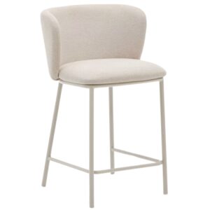 Kave Home Béžová barová židle Ciselia 65 cm s béžovou podnoží