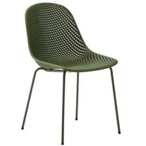 Kave Home Zelená plastová jídelní židle Quinby