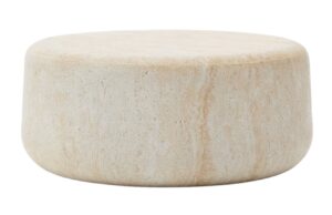 Kave Home Béžový cementový zahradní stolek Drasi 90 cm