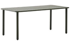 Kave Home Tmavě zelený kovový zahradní stůl Brai 180 x 90 cm