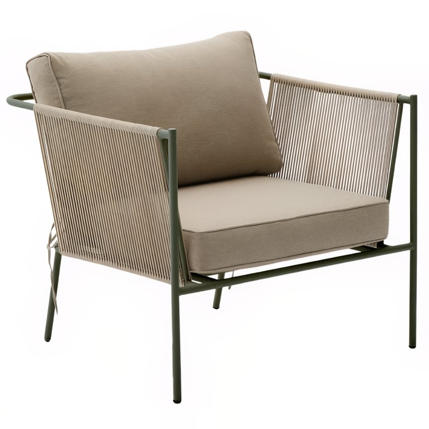 Kave Home Béžovo-zelené zahradní křeslo Zivia