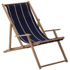 Modro-bílé zahradní skládací lehátko Kave Home Vilara