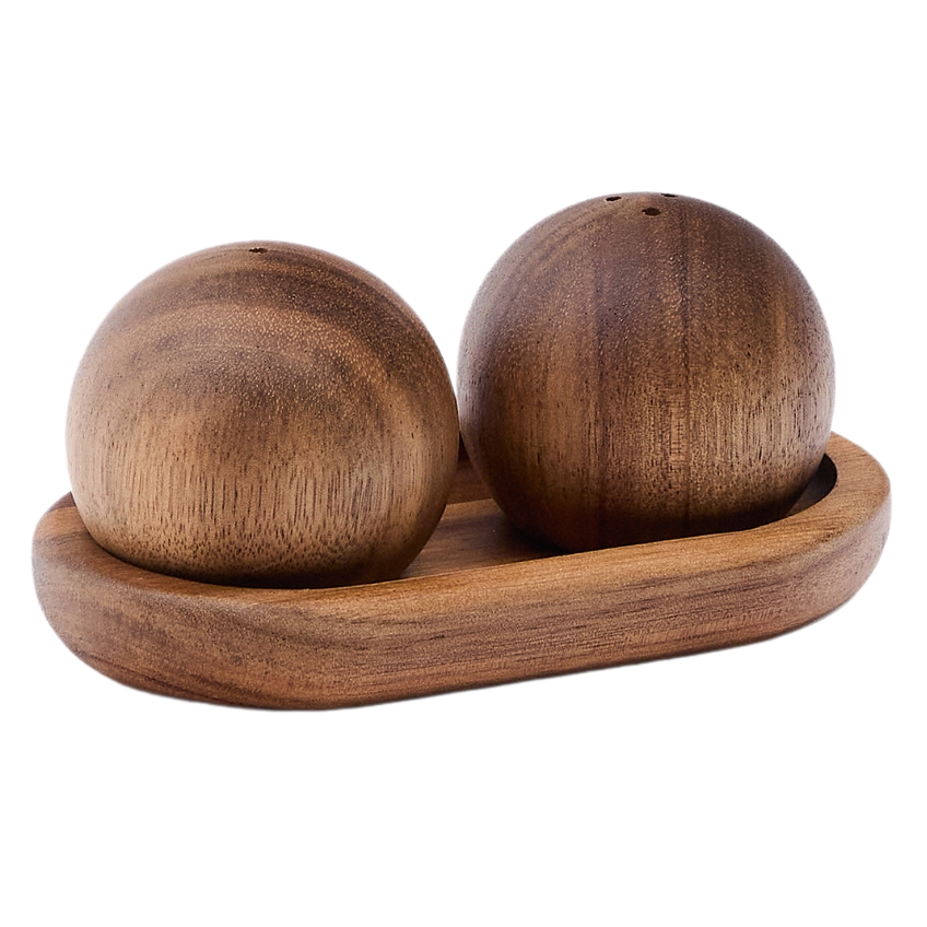 Dřevěný set slánky a pepřenky Kave Home Nukha