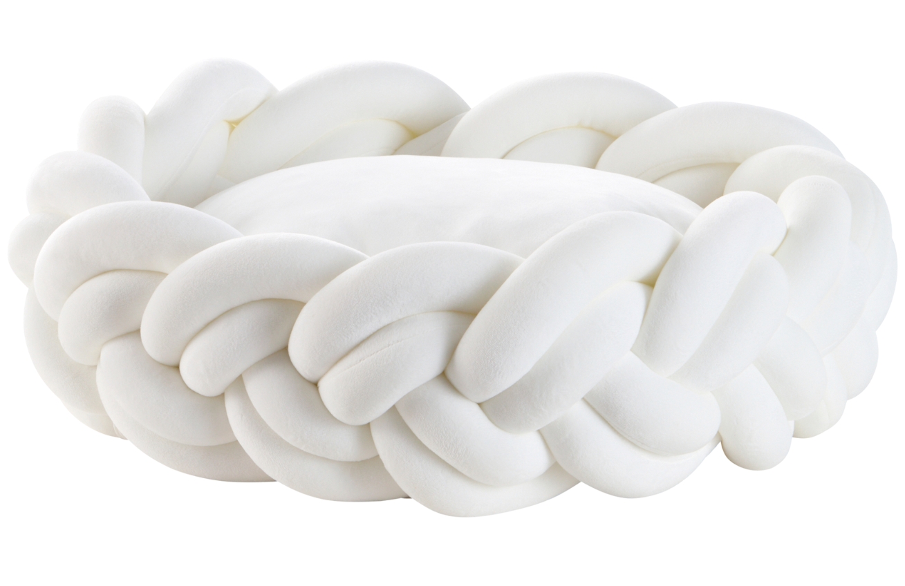 Jotex Bílý sametový pelíšek pro domácí mazlíčky BRODY 50 cm