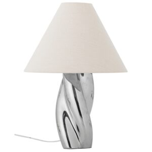 Bloomingville Stříbrná kameninová stolní lampa Silva