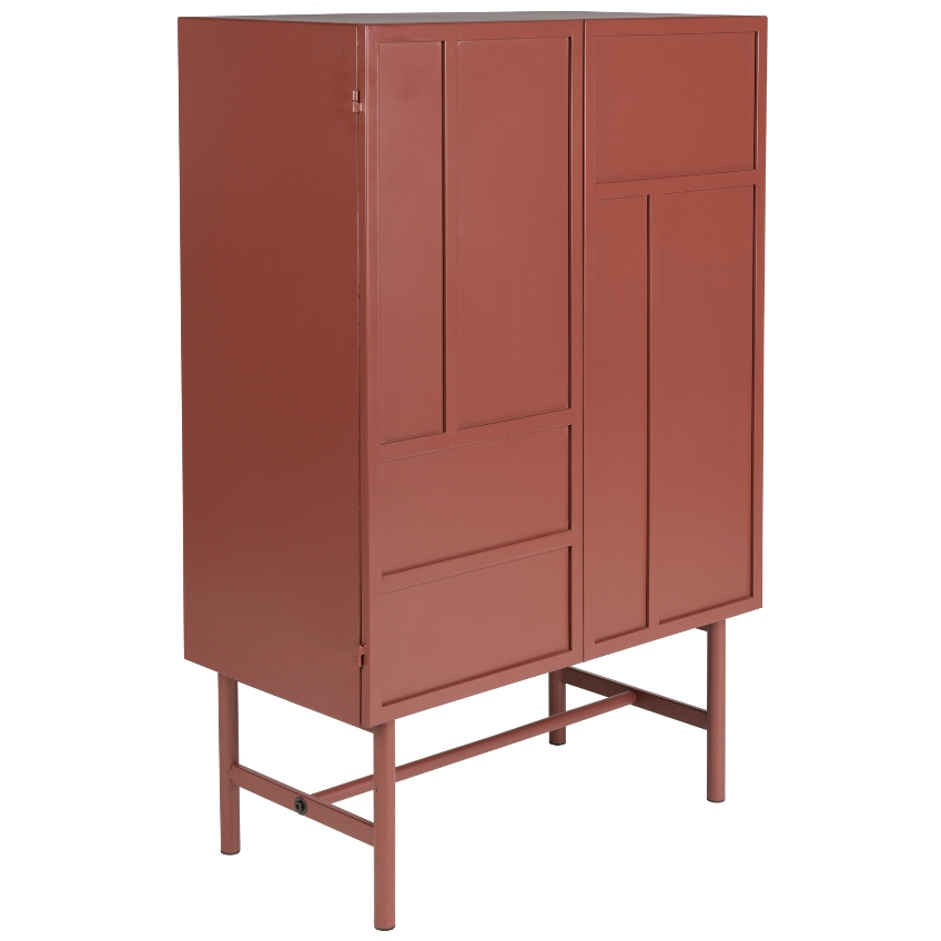 White Label Červená kovová komoda WLL DAVIS 70 x 35 cm