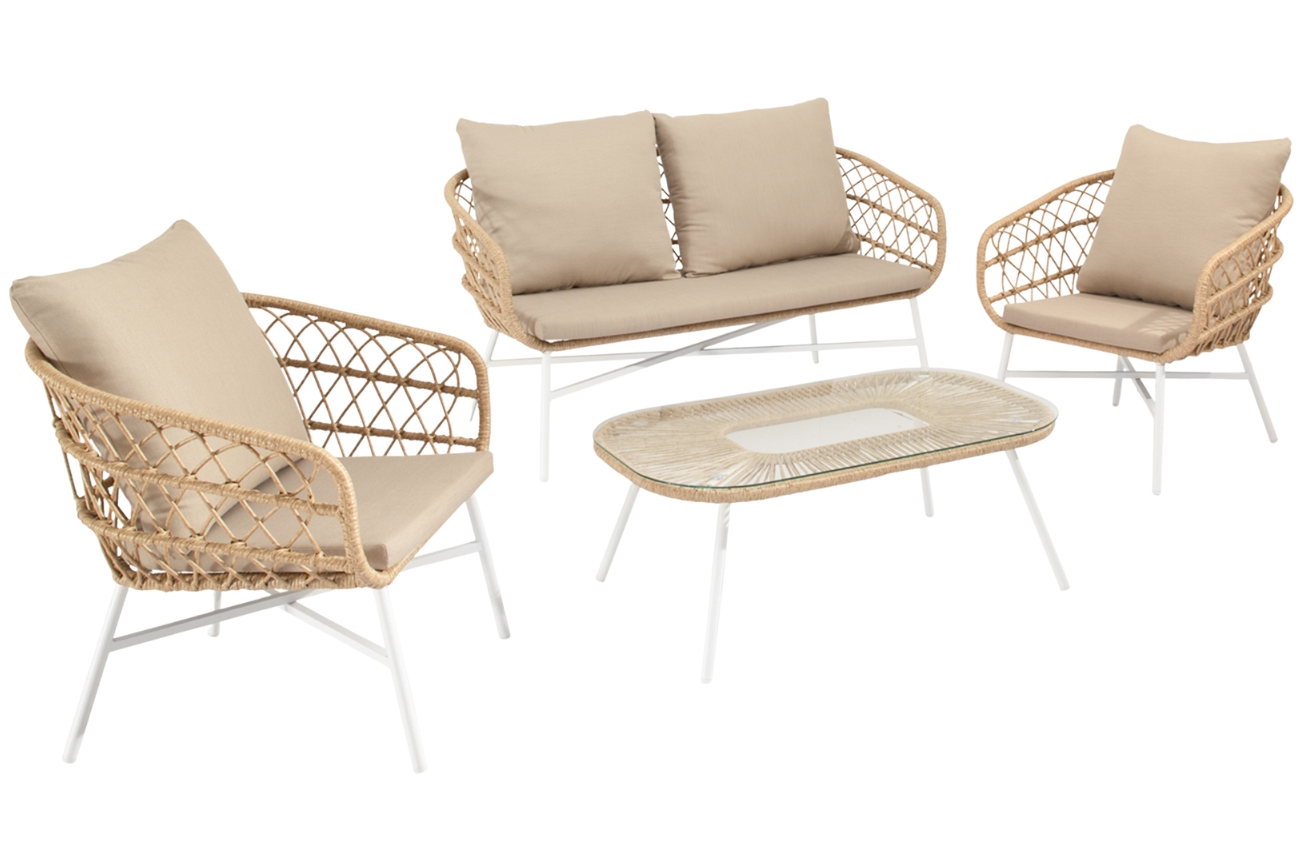 Somcasa Béžový zahradní set pohovky