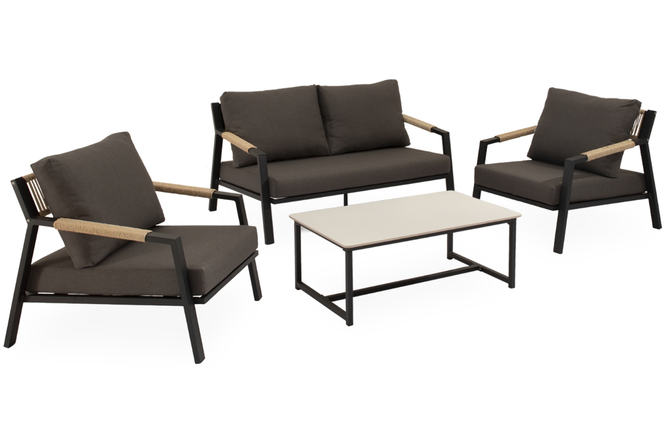 Somcasa Tmavě šedý zahradní set pohovky