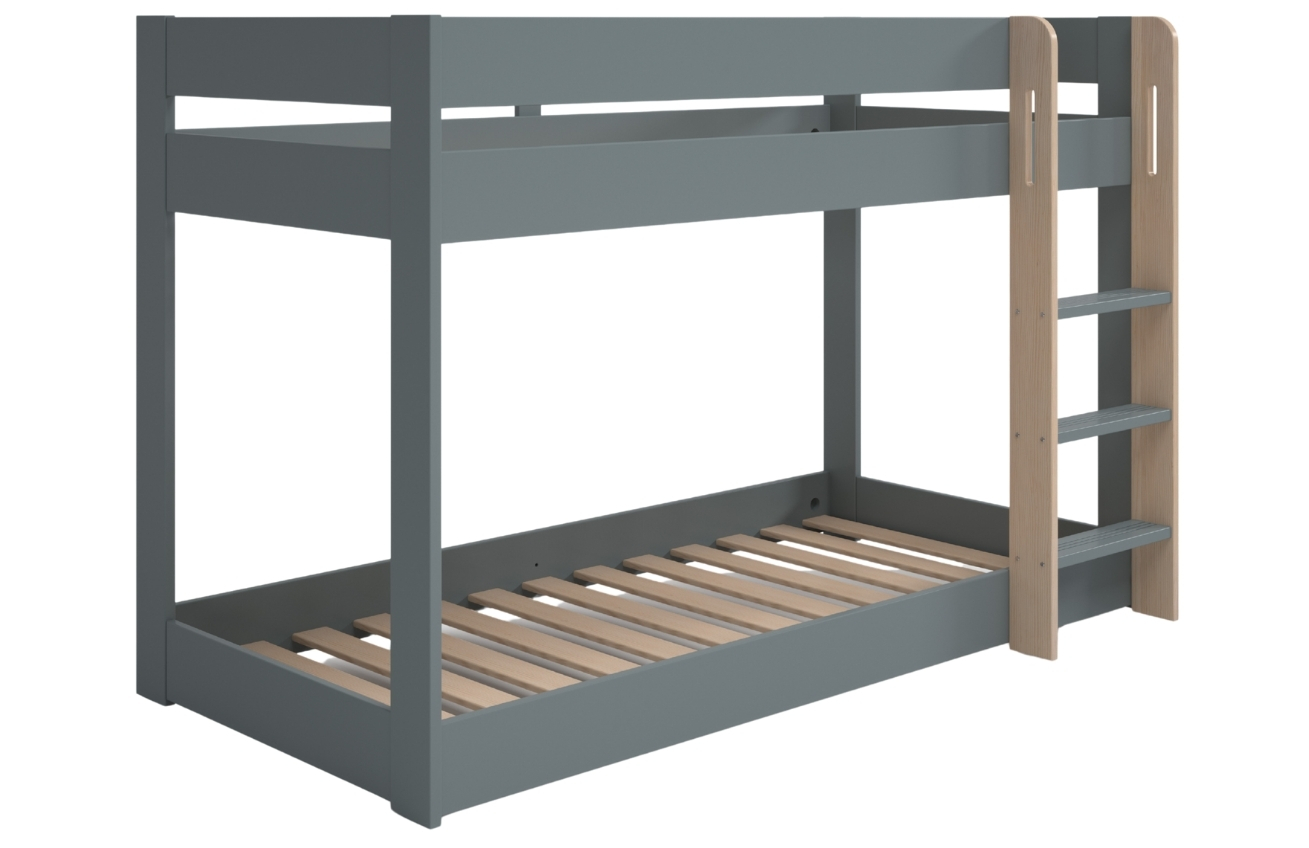 Marckeric Šedozelená dřevěná patrová postel Angel 90 x 190 cm