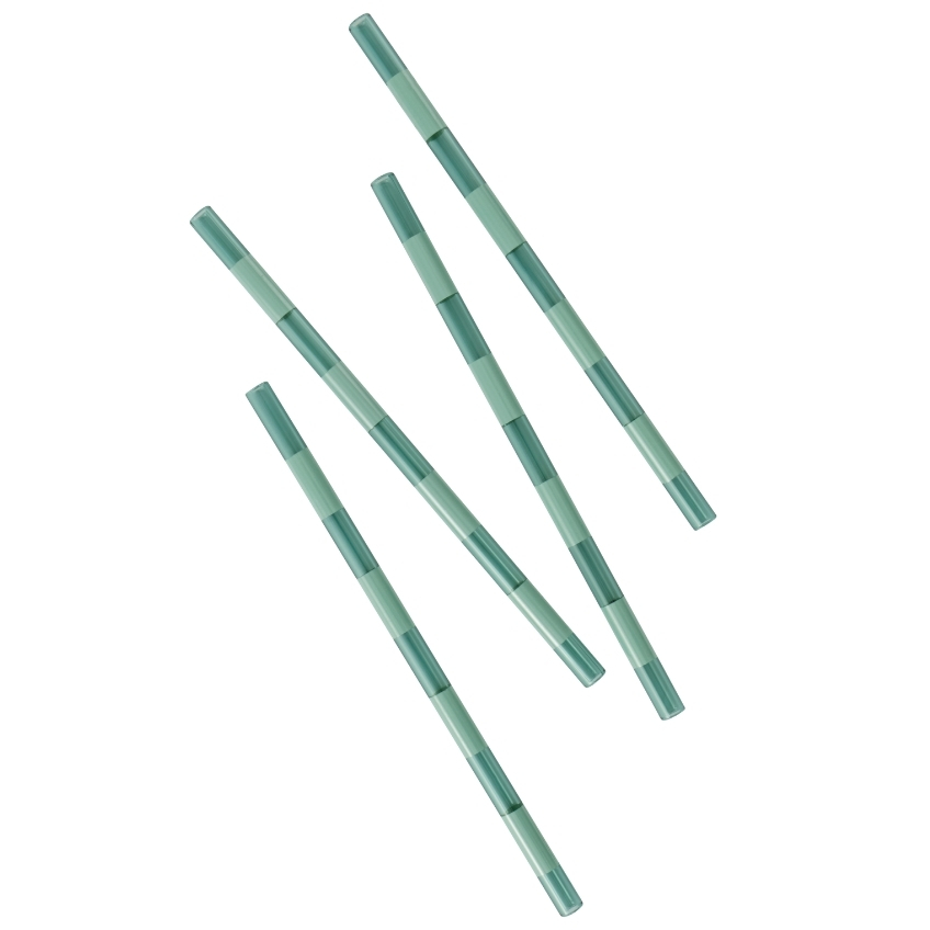 Jotex Set čtyř zelených skleněných brček POPPY