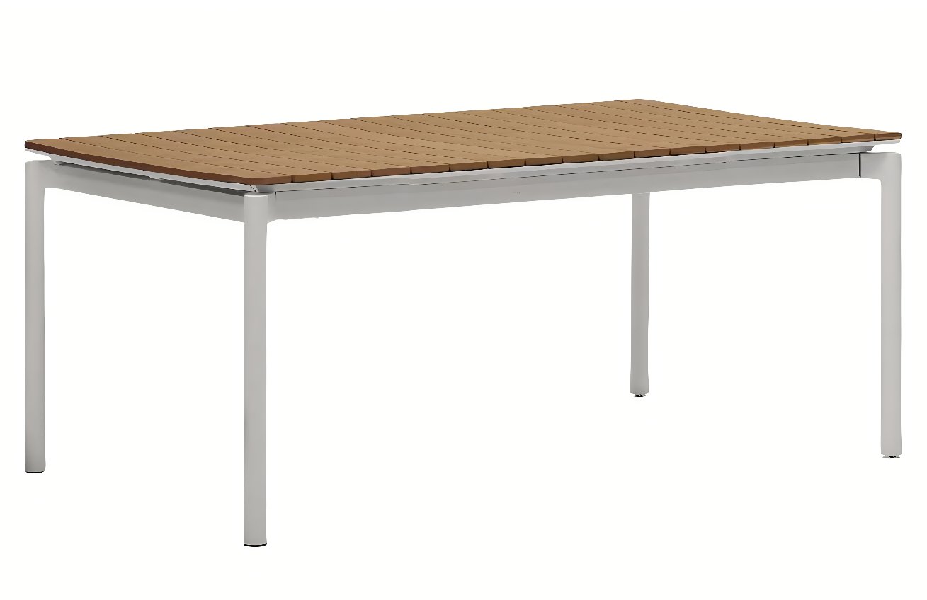 Kave Home Rozkládací zahradní stůl z polywoodu Canyelles 180/240 x 100 cm s šedou podnoží