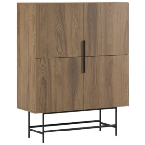 Marckeric Hnědá komoda Eldia 100 x 40 cm s dubovým dekorem