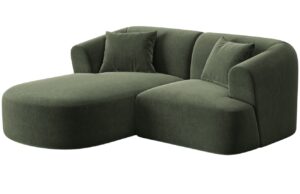 Cosmopolitan Design Zelená sametová rohová pohovka Campi 180 cm