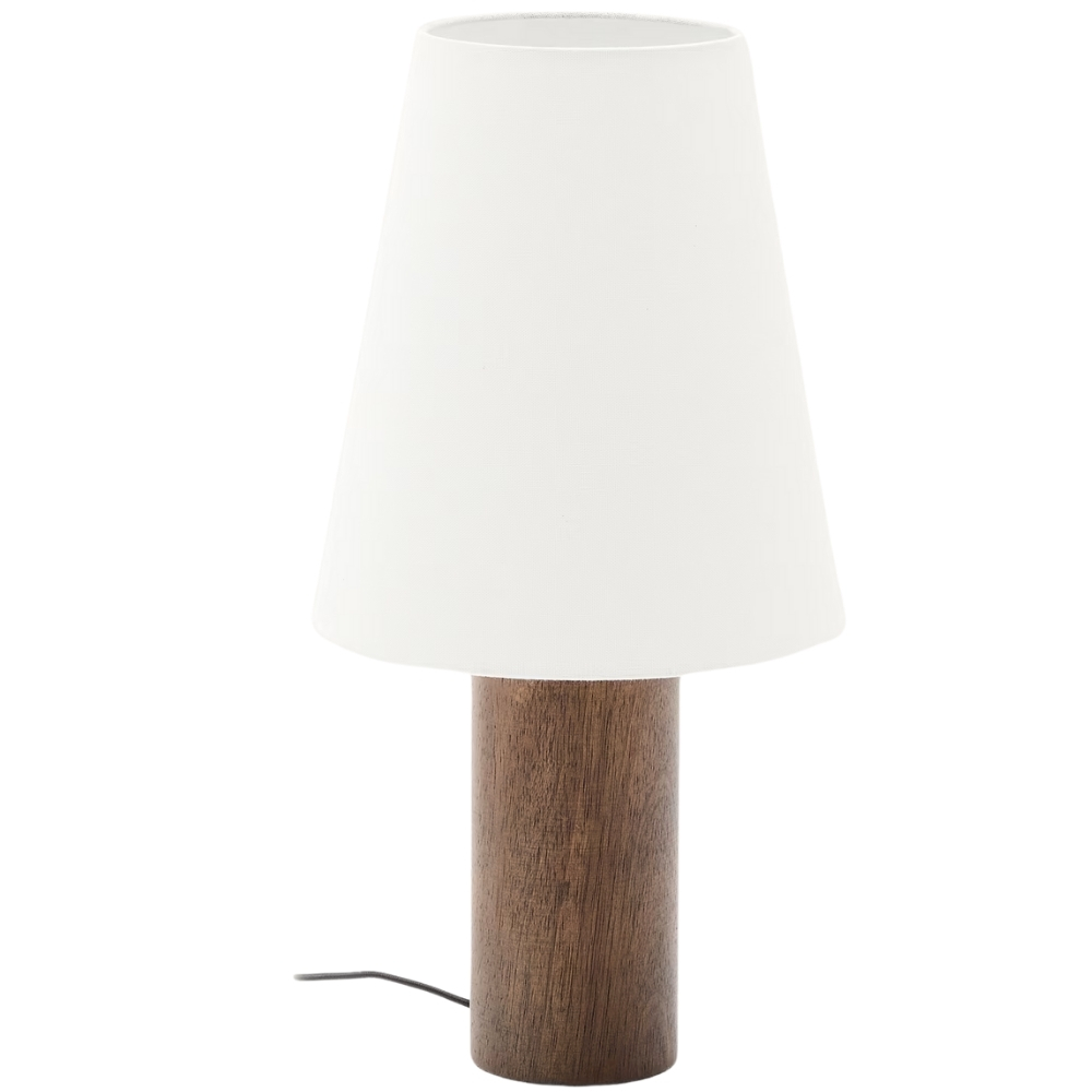 Kave Home Tmavá dřevěná stolní lampa Marga