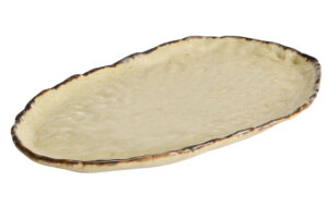 Kave Home Hnědý keramický tácek Abela 40 x 24