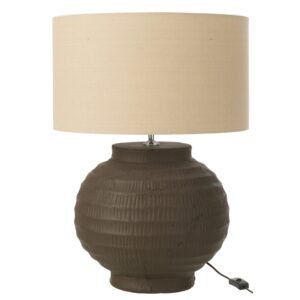 J-line Hnědá keramická stolní lampa Terracotta 62 cm