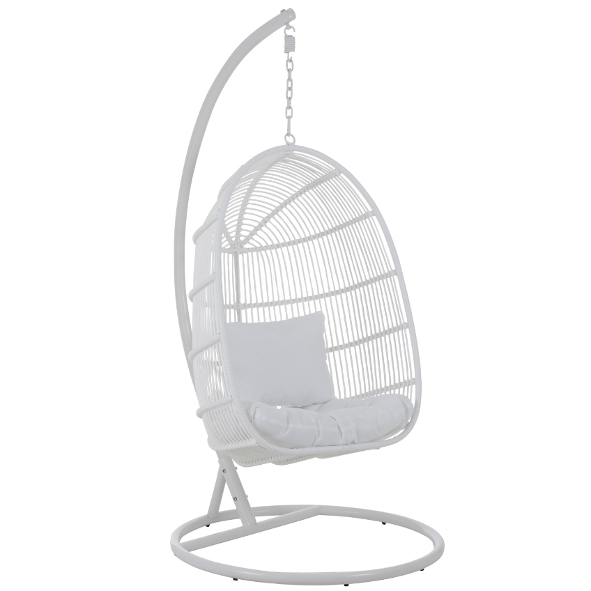 J-line Bílé závěsné křeslo Oval