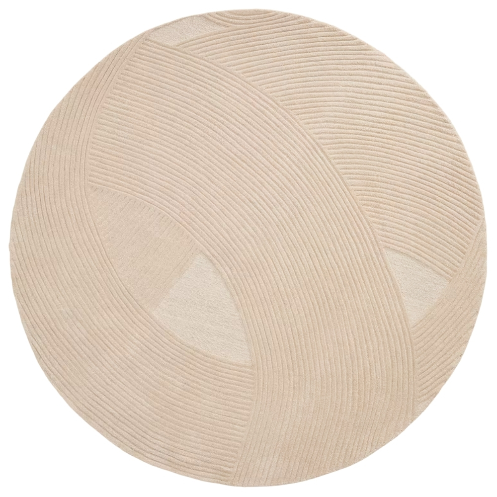 Kave Home Béžový vlněný koberec Domm Ø 200 cm