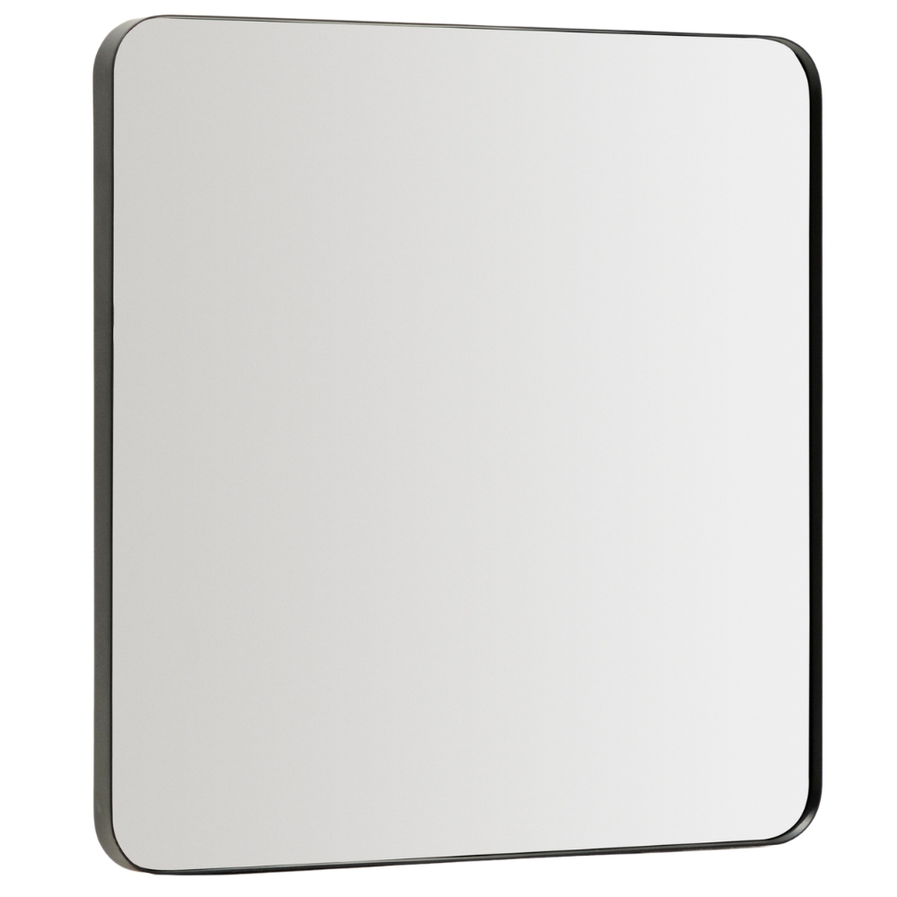 Kave Home Černé kovové závěsné zrcadlo Marco 60 x 60 cm
