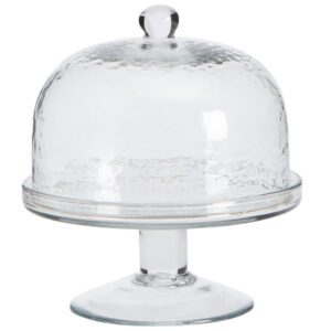 Kave Home Skleněný podnos na dort s poklopem Sileia Ø 13 cm